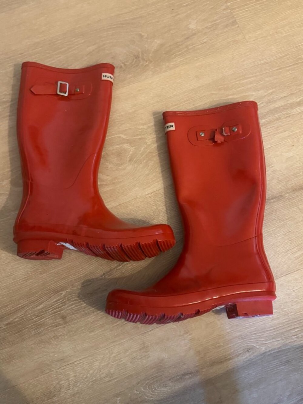 Hunter Original Tall Rain Boots Women's US 8 Red Gloss Waterproof Rubber Boots